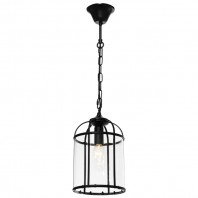 Cougar-Clovelly 1lt Pendant - Black & Chrome